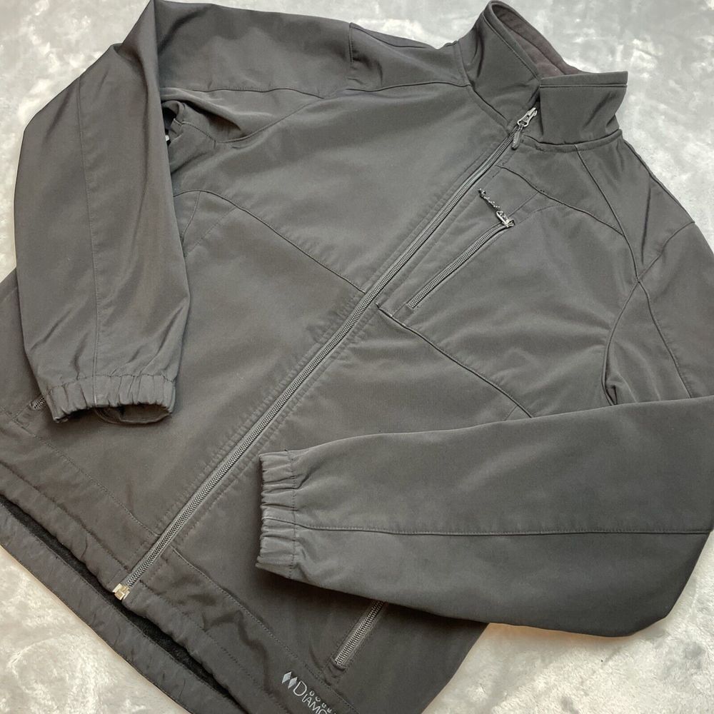 Black Diamond Double Diamond Jacket Mens M Black Plush Fleece‎ Lined Softshell